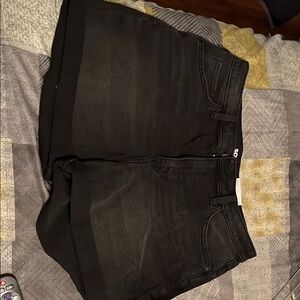 Black Denim Shorts with cuffs